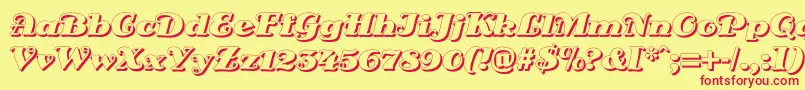 DsSienaShadow Font – Red Fonts on Yellow Background