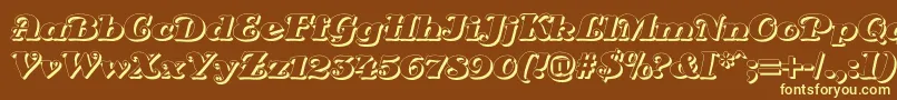 DsSienaShadow Font – Yellow Fonts on Brown Background