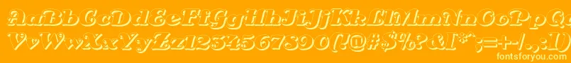 DsSienaShadow Font – Yellow Fonts on Orange Background