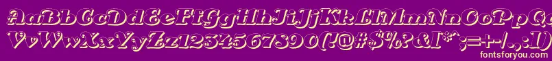 DsSienaShadow-fontti – keltaiset fontit violetilla taustalla