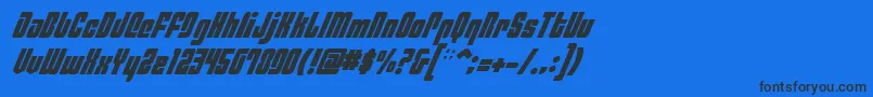 フォントPhiladelphiaItalic – 黒い文字の青い背景