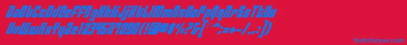 Fonte PhiladelphiaItalic – fontes azuis em um fundo vermelho