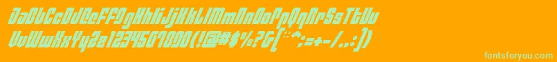 フォントPhiladelphiaItalic – オレンジの背景に緑のフォント