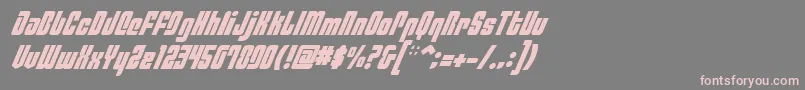 PhiladelphiaItalic-fontti – vaaleanpunaiset fontit harmaalla taustalla