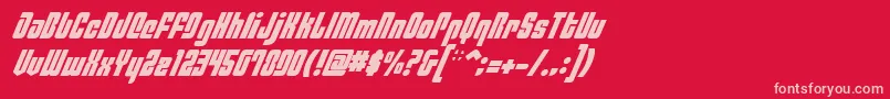 PhiladelphiaItalic-Schriftart – Rosa Schriften auf rotem Hintergrund