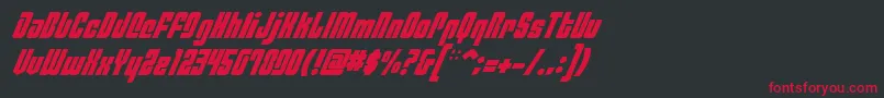 Fonte PhiladelphiaItalic – fontes vermelhas em um fundo preto