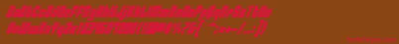 Fonte PhiladelphiaItalic – fontes vermelhas em um fundo marrom