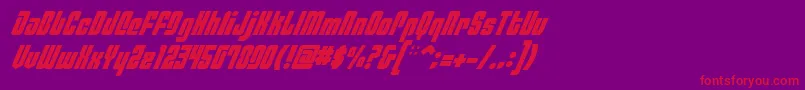 PhiladelphiaItalic-Schriftart – Rote Schriften auf violettem Hintergrund