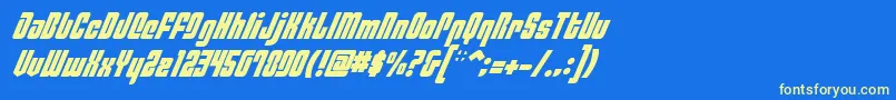 Fonte PhiladelphiaItalic – fontes amarelas em um fundo azul