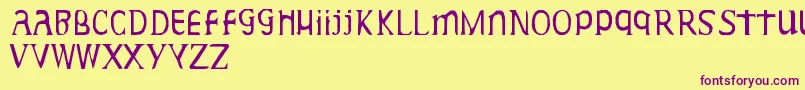 GideonPlexus Font – Purple Fonts on Yellow Background