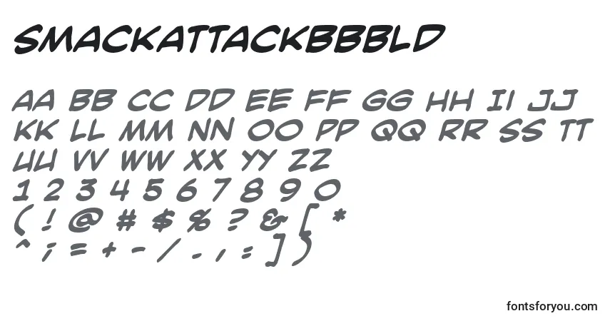 A fonte SmackattackbbBld – alfabeto, números, caracteres especiais