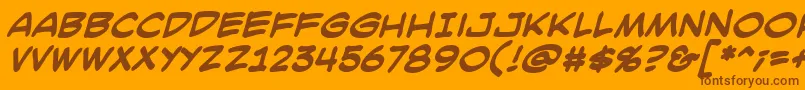 SmackattackbbBld Font – Brown Fonts on Orange Background