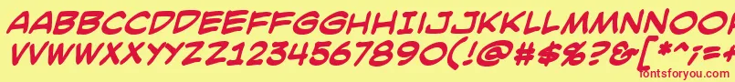 SmackattackbbBld Font – Red Fonts on Yellow Background