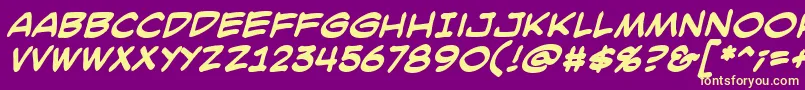 SmackattackbbBld Font – Yellow Fonts on Purple Background