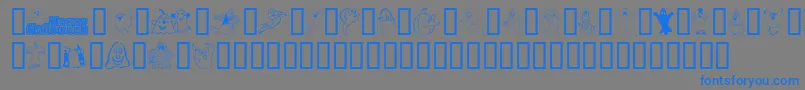 Spooky-Schriftart – Blaue Schriften auf grauem Hintergrund