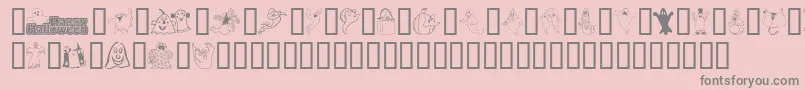 Weitere Informationen zur Spooky-Schriftart Spooky-Schriftart – Graue Schriften auf rosa Hintergrund
