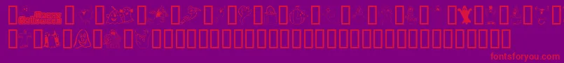 フォントSpooky – 紫の背景に赤い文字