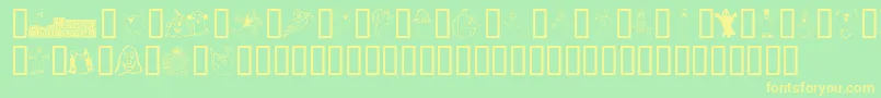 Spooky-fontti – keltaiset fontit vihreällä taustalla