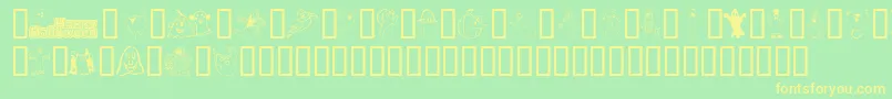 Spooky Font – Yellow Fonts on Green Background