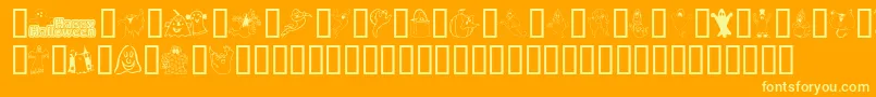 Spooky-fontti – keltaiset fontit oranssilla taustalla