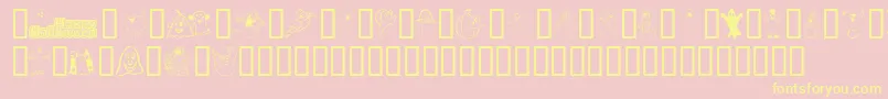 Spooky Font – Yellow Fonts on Pink Background