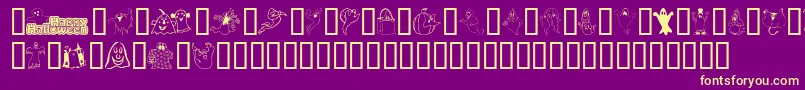 Подробнее о шрифте Spooky Шрифт Spooky – жёлтые шрифты на фиолетовом фоне