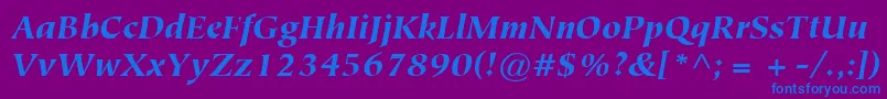 ItcTiepoloLtBlackItalic Font – Blue Fonts on Purple Background