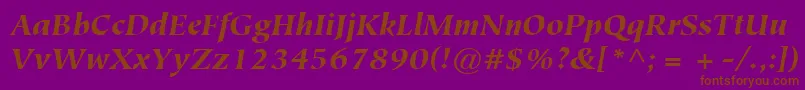 ItcTiepoloLtBlackItalic Font – Brown Fonts on Purple Background