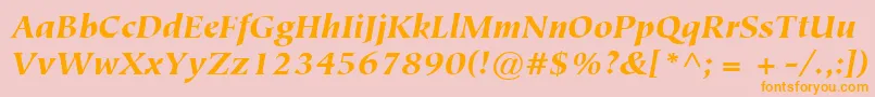 ItcTiepoloLtBlackItalic Font – Orange Fonts on Pink Background