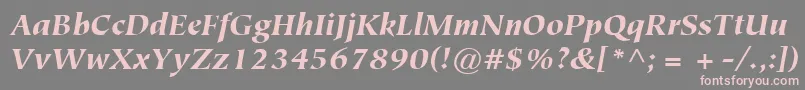 ItcTiepoloLtBlackItalic Font – Pink Fonts on Gray Background