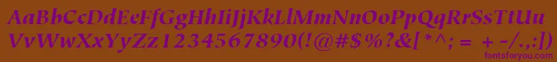 ItcTiepoloLtBlackItalic Font – Purple Fonts on Brown Background