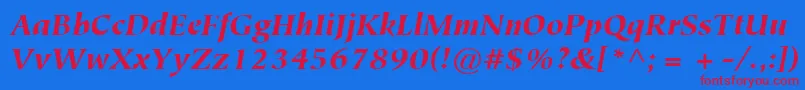 ItcTiepoloLtBlackItalic Font – Red Fonts on Blue Background