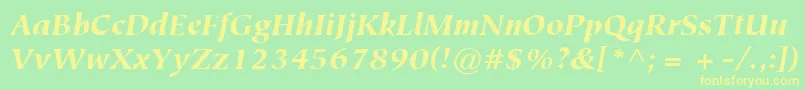 ItcTiepoloLtBlackItalic Font – Yellow Fonts on Green Background