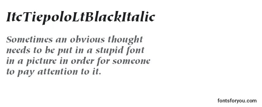 ItcTiepoloLtBlackItalic Font