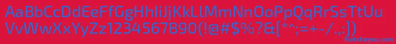 Exo2Regular Font – Blue Fonts on Red Background