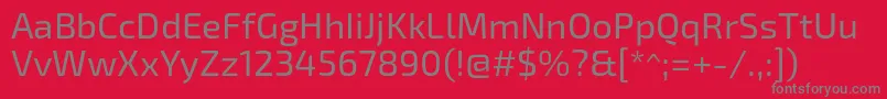 フォントExo2Regular – 赤い背景に灰色の文字