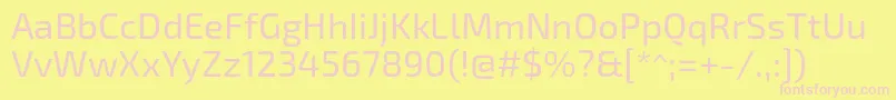 Exo2Regular Font – Pink Fonts on Yellow Background