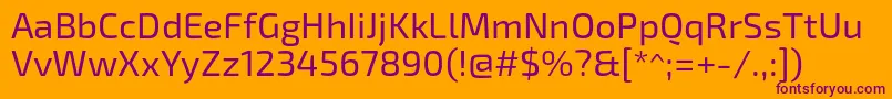 Exo2Regular Font – Purple Fonts on Orange Background