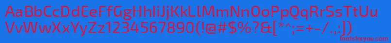 Exo2Regular Font – Red Fonts on Blue Background