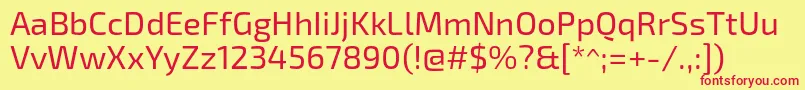 Exo2Regular Font – Red Fonts on Yellow Background