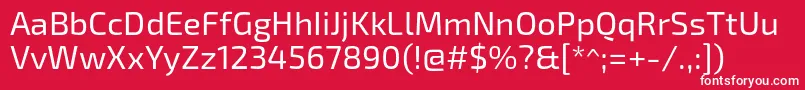 Exo2Regular Font – White Fonts on Red Background