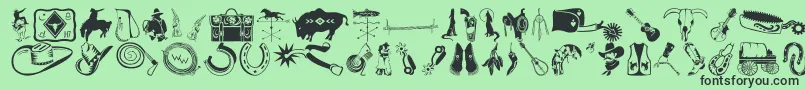 フォントDfWildWestttItc – 緑の背景に黒い文字