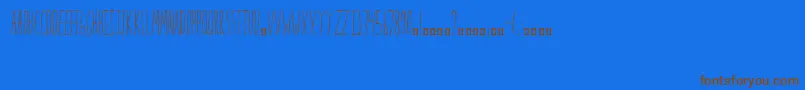 Mrs.Strange-Schriftart – Braune Schriften auf blauem Hintergrund