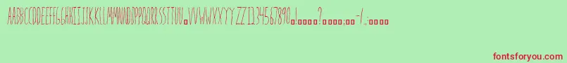 Mrs.Strange-Schriftart – Rote Schriften auf grünem Hintergrund