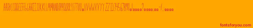 Mrs.Strange Font – Red Fonts on Orange Background