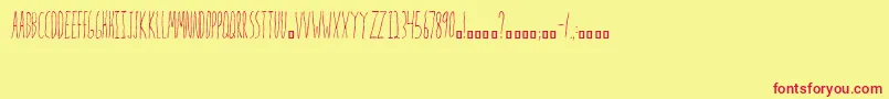 Mrs.Strange Font – Red Fonts on Yellow Background