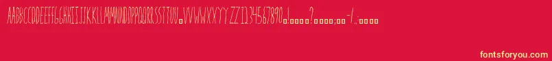 Mrs.Strange Font – Yellow Fonts on Red Background