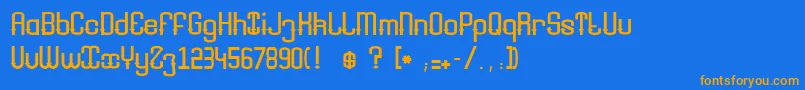 Youngshark Font – Orange Fonts on Blue Background