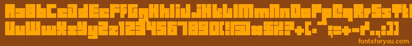 Bdbid-Schriftart – Orangefarbene Schriften auf braunem Hintergrund