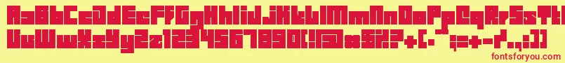フォントBdbid – 赤い文字の黄色い背景